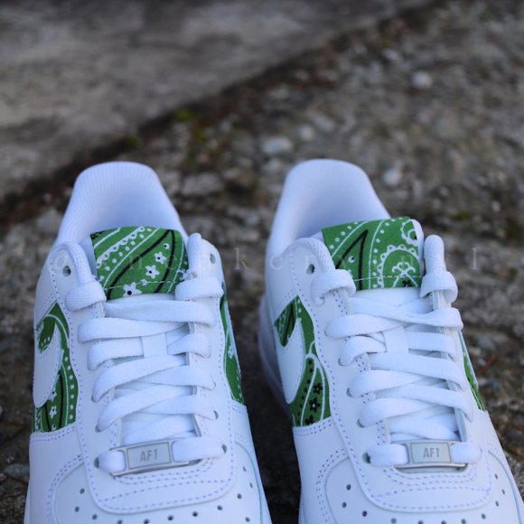 Nike Air Force 1 Low Green Apple Bandana Custom NWT - Picture 7 of 11